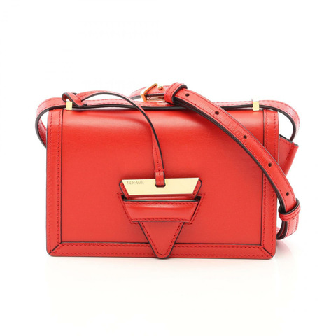 LOEWE Barcelona 肩挎斜背包，紅色皮革，金色五金，二手女款
