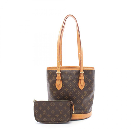 路易威登 (LOUIS VUITTON) 水桶包 PM Monogram 手提包 M42238 PVC 塗層帆布皮革 棕色 二手 女士