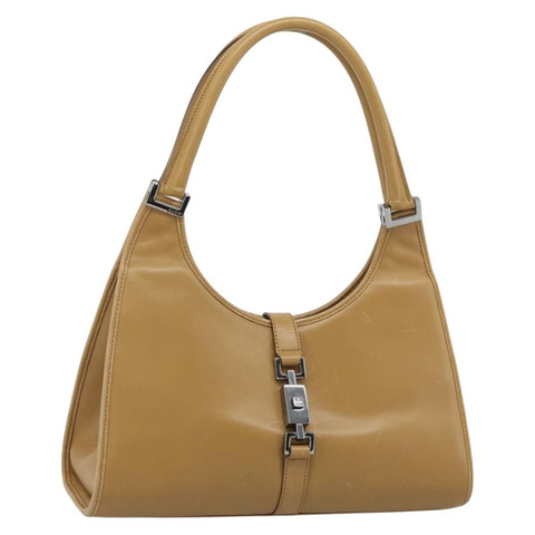 GUCCI Jackie 肩背包 皮革 米色 銀色 002 1067 正品 ep14720A