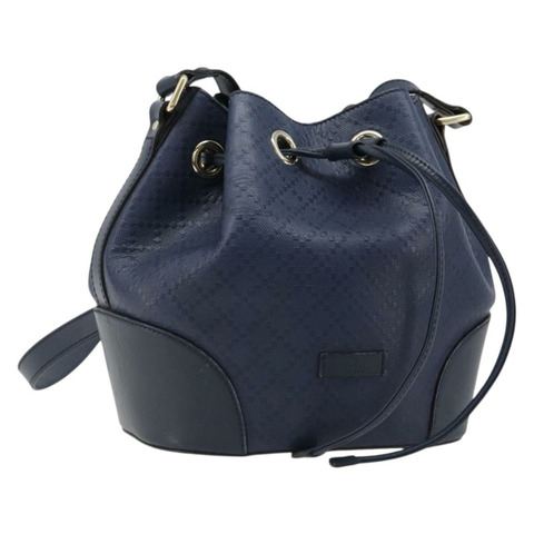 GUCCI Diamante 單肩包 皮革 海軍藍 金色 354229 正品 ka4767