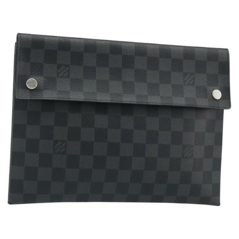 路易威登 Damier Graphite Alpha 三層手拿包 N60255 LV Auth mr2593A