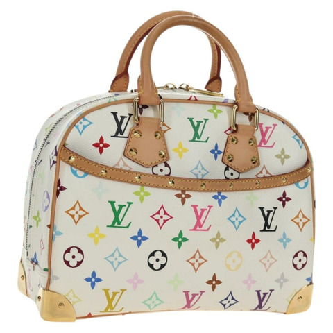 路易威登 Monogram Multicolor Trouville 手提包 白色 M92663 正品 BA13774V