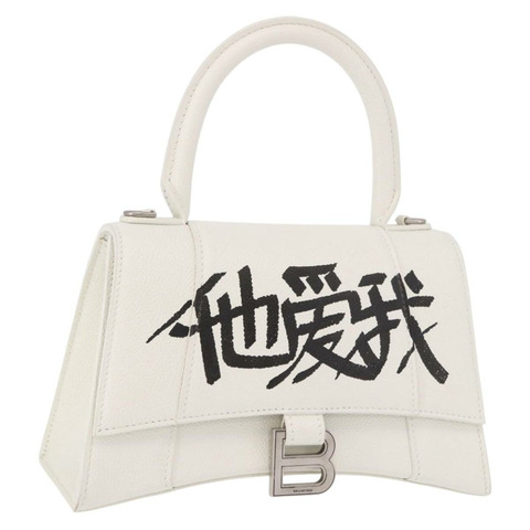 BALENCIAGA 手提包 皮革 白色 銀色 593546 正品 gh2160A