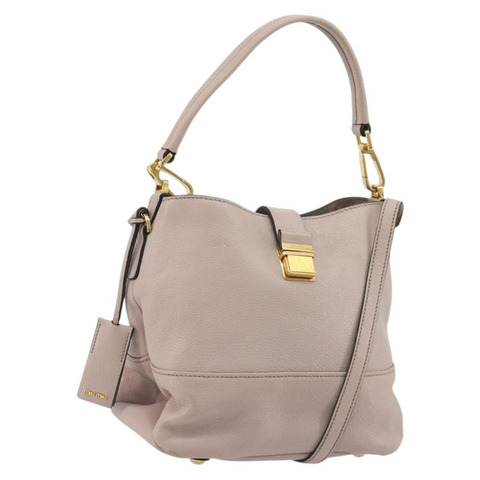 Miu Miu 皮革肩背包 2way 粉金配色 正品 BA13905A