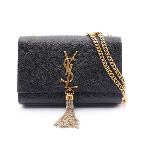 SAINT LAURENT YSL 聖羅蘭 KATE 流蘇肩背包 黑色 牛皮 474366