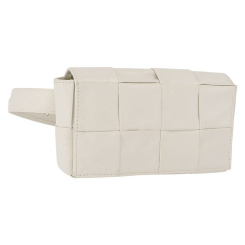 BOTTEGA VENETA MAXI INTRECCIATO 盒式包皮白色銀色正品 bs36173A