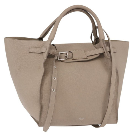 CELINE 大號手提包 小號手提包 皮革 灰色 銀色 正品 bs36059M