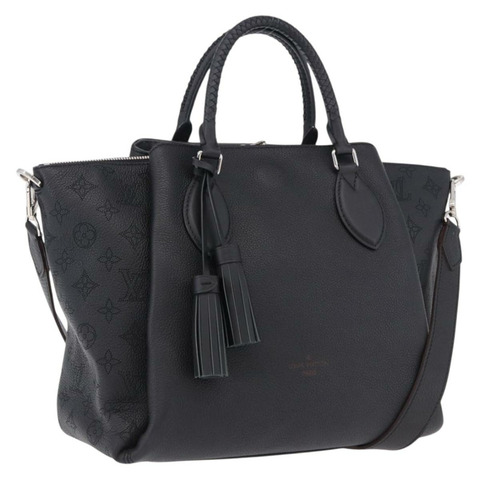 路易威登 Mahina Omea 手提包，黑色皮革，M55029，LV 正品，ka5288V