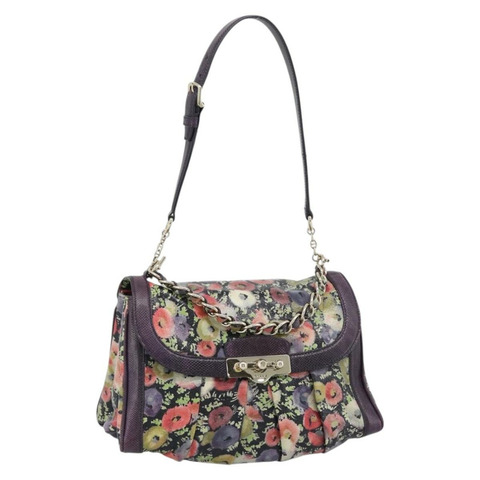 BALLY 手提包 皮革 紫色 金飾 正品 BA14389A
