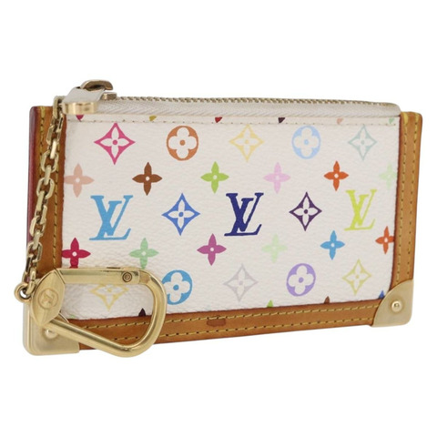 路易威登 Monogram Multicolor Pochette Cles 手拿包 白色 M92655 正品 BA14331V