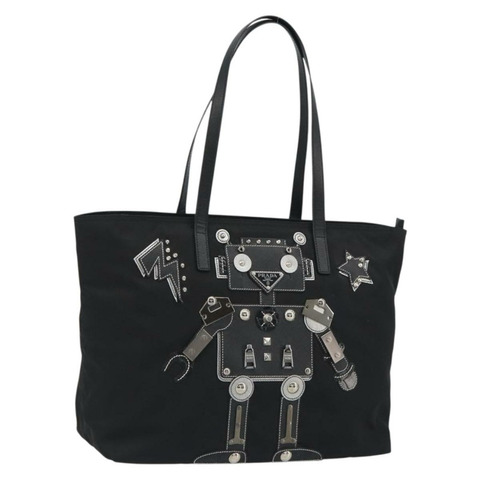 PRADA Robot 托特包 尼龍 黑色 銀色 正品 SW2635M