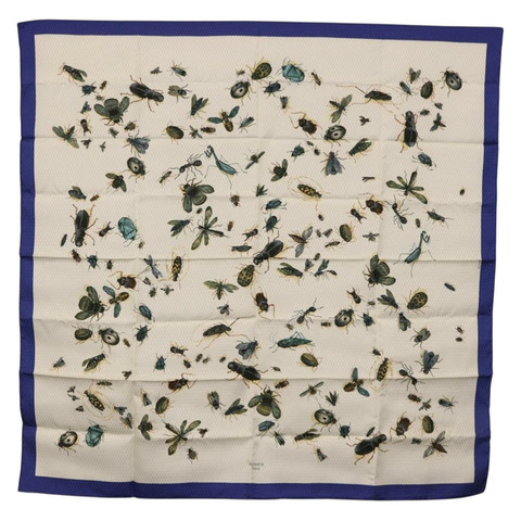 愛馬仕 Carre 90 絲巾 藍白配色 正品 ki6720M