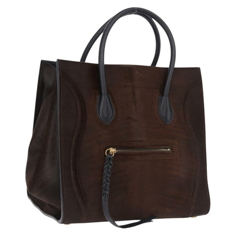 CELINE Luggage Phantom 手提包 Harako 皮革 棕色 黑色 正品 yk20659SAM