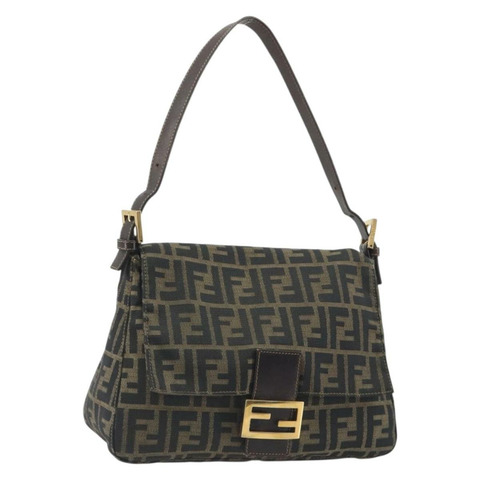 FENDI Zucca帆布Mamma Baguette單肩包 棕色金色 正品 yk20702SAM