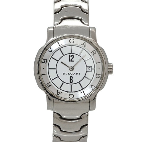 寶格麗 (Bulgari) Solo Tempo ST29S 女士腕錶，日期顯示，白色，石英錶