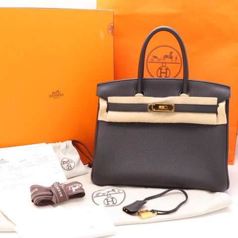 【全配有購證】Hermes 愛馬仕 鉑金包 Birkin30 黑金 89 Noir 手提包