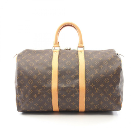 路易威登 Keepall45 Monogram 波士頓包 M41428 PVC塗層帆布皮革 棕色 二手 男女通用