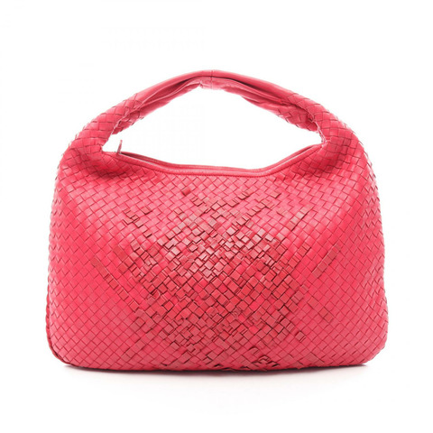 BOTTEGA VENETA Intrecciato Hobo 手提包，粉紅色/紅色，二手女款真皮包