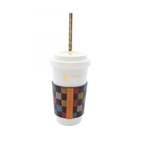 路易威登 LV 杯吸管 LV 小鳥 Damier GI1281 陶瓷矽膠 PVC GP 二手