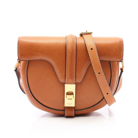 CELINE 小號 Besace 16 肩斜背包 188013BO2.04LU 棕色皮革 二手