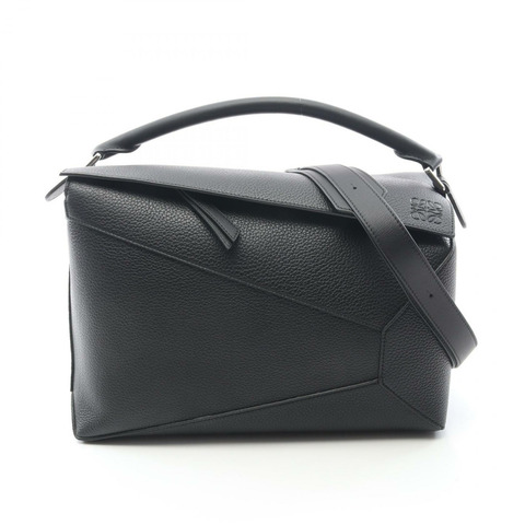 LOEWE Puzzle Edge 大號 2WAY 手提包 B510P00X051100 黑色皮革 全新 女士