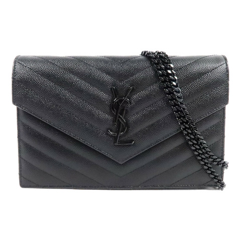 SAINT LAURENT 牛皮皮革Cassandre Envelope Chain Wallet鏈帶肩背袋