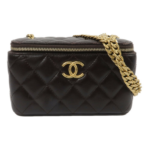 CHANEL 羊皮皮革Vanity Case鏈帶肩背袋