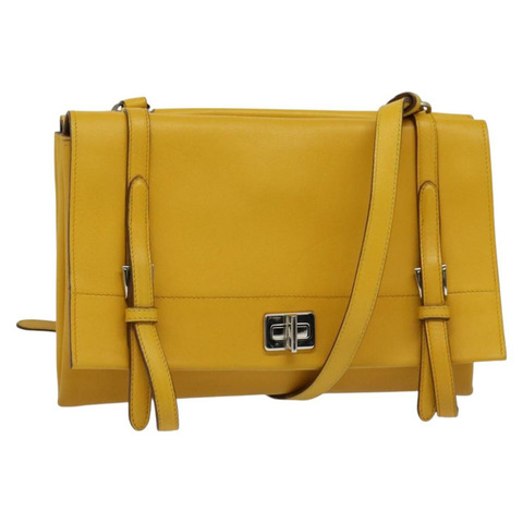 PRADA 單肩包 黃色 銀色 正品 138192