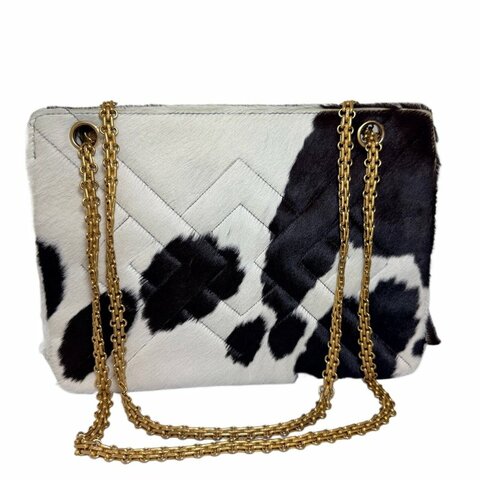 Chanel香奈兒馬毛奶牛紋2.55單肩斜挎包