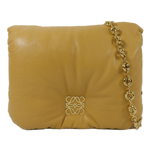 LOEWE 羊皮皮革Goya Puffer鏈帶肩背袋
