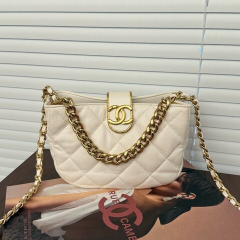 98新 Chanel 白金hobo流浪包 晶片款