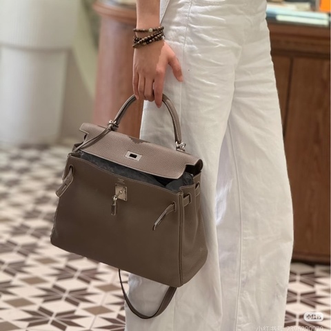 【震撼撿漏價👍🏻全網最低價💫】Hermes/愛馬仕 Kelly32 大象灰銀 四大金剛色 經典永不過時