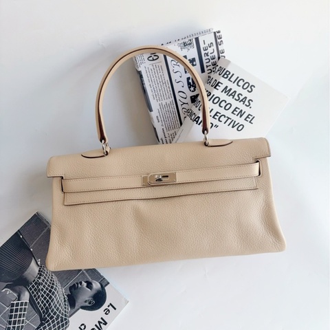 【震撼撿漏價👍🏻全網最低價💫】Hermes/愛馬仕 Kelly42 shoulder  羊毛白銀釦 名媛千金必備