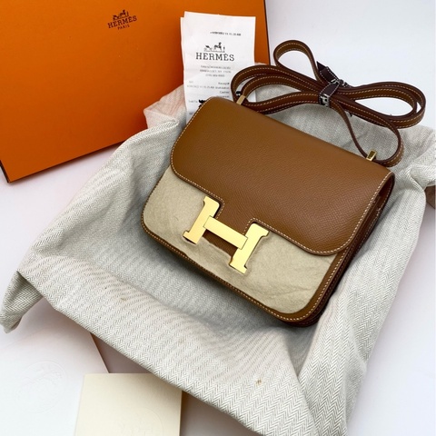 【大全套震撼撿漏價👍🏻全網最低價💫】Hermes/愛馬仕 Constance 康斯坦斯 康康19  金剛棕 四大金剛色經典保值款
