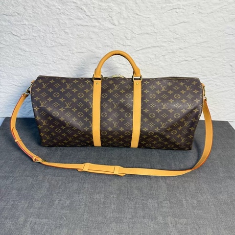【男女同款✨ 30年歷史但狀況極好❤️全網最低價✨】LV 旅行袋55 keepall 55 肩帶款單肩斜挎旅行包