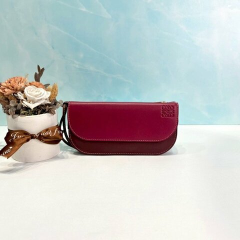 LOEWE Gate Continental桃紅長夾