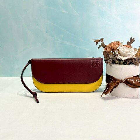 LOEWE Gate Continental紅黃長夾