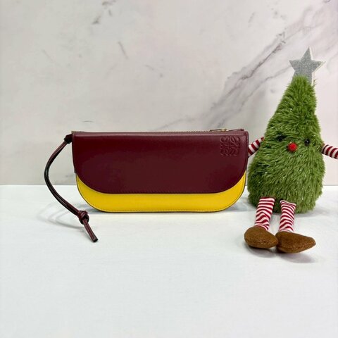 LOEWE Gate Continental黃紅翻蓋長夾