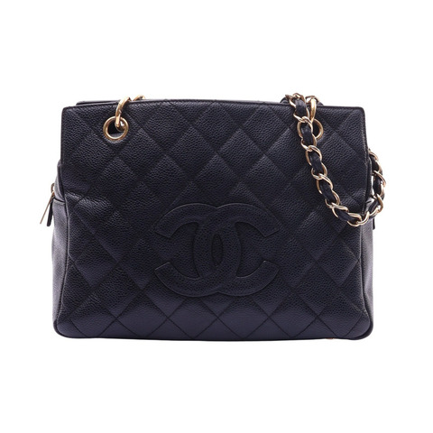 CHANEL 香奈兒 Petit Timeless Tote PTT 肩背包 黑色 荔枝紋牛皮 金扣 A18004