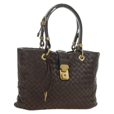 BOTTEGA VENETA INTRECCIATO 羅馬手袋 皮革 棕色 162112 正品 yk20366SAV