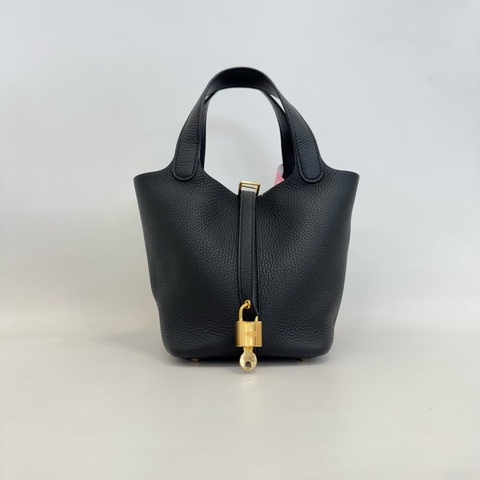 99新❤️Hermes/愛馬仕黑金菜籃子18手提包。