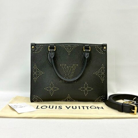 LV OnTheGo PM小款黑色鉚釘手提包
