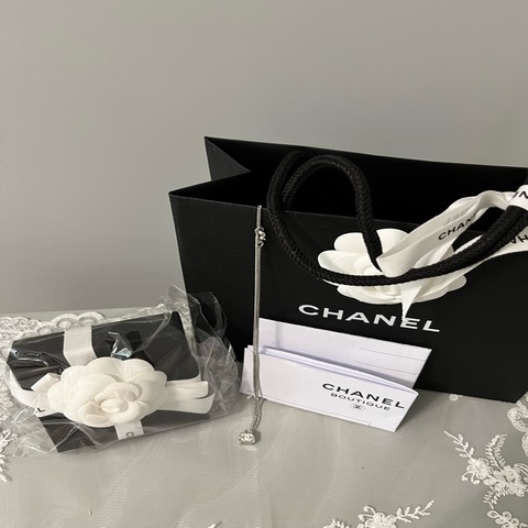 CHANEL 香奈兒《全新》25C Cube 小方糖雙C項鍊 銀色｜雙面Logo｜可調式長短鍊 提供台灣購證