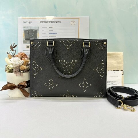 LV OnTheGo PM黑色鉚釘手提包