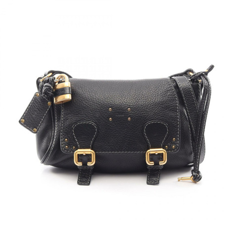 Chloe Mini Paddington 單肩包，黑色真皮，二手女款