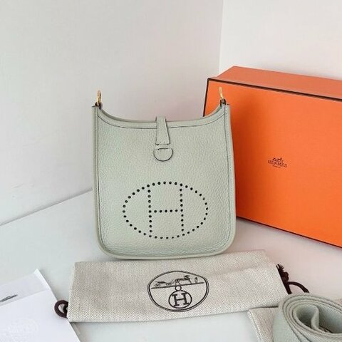 Hermes愛馬仕 灰金Mini Evelyne16