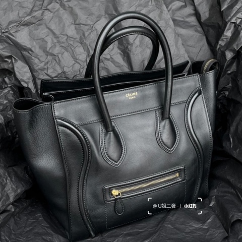 Celine • 經典黑金笑臉包 大號
