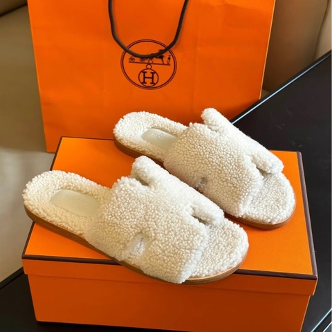 Hermes • 經典男款羊羔毛H拖