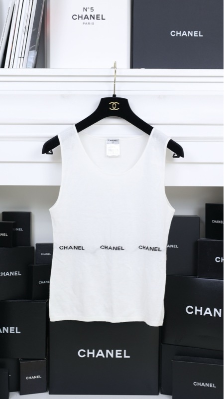 Chanel 04年黑白字母背心上衣