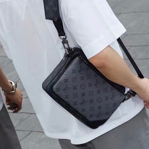 Louis Vuitton 路易威登 Trio 經典老花滿印五合一 塗層帆布拼牛皮 郵差包手拿單肩斜挎包